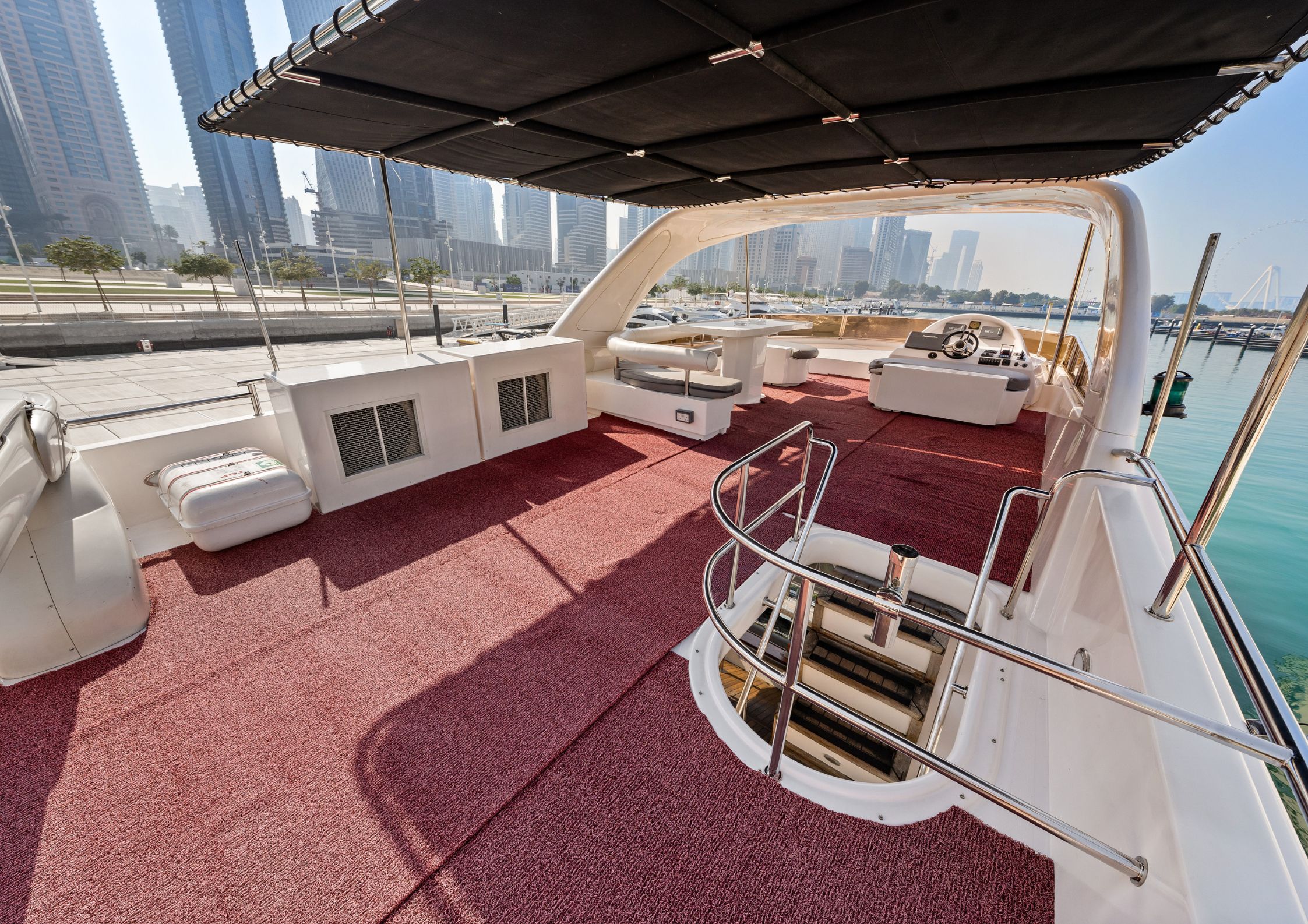 90ft yacht marina from outside